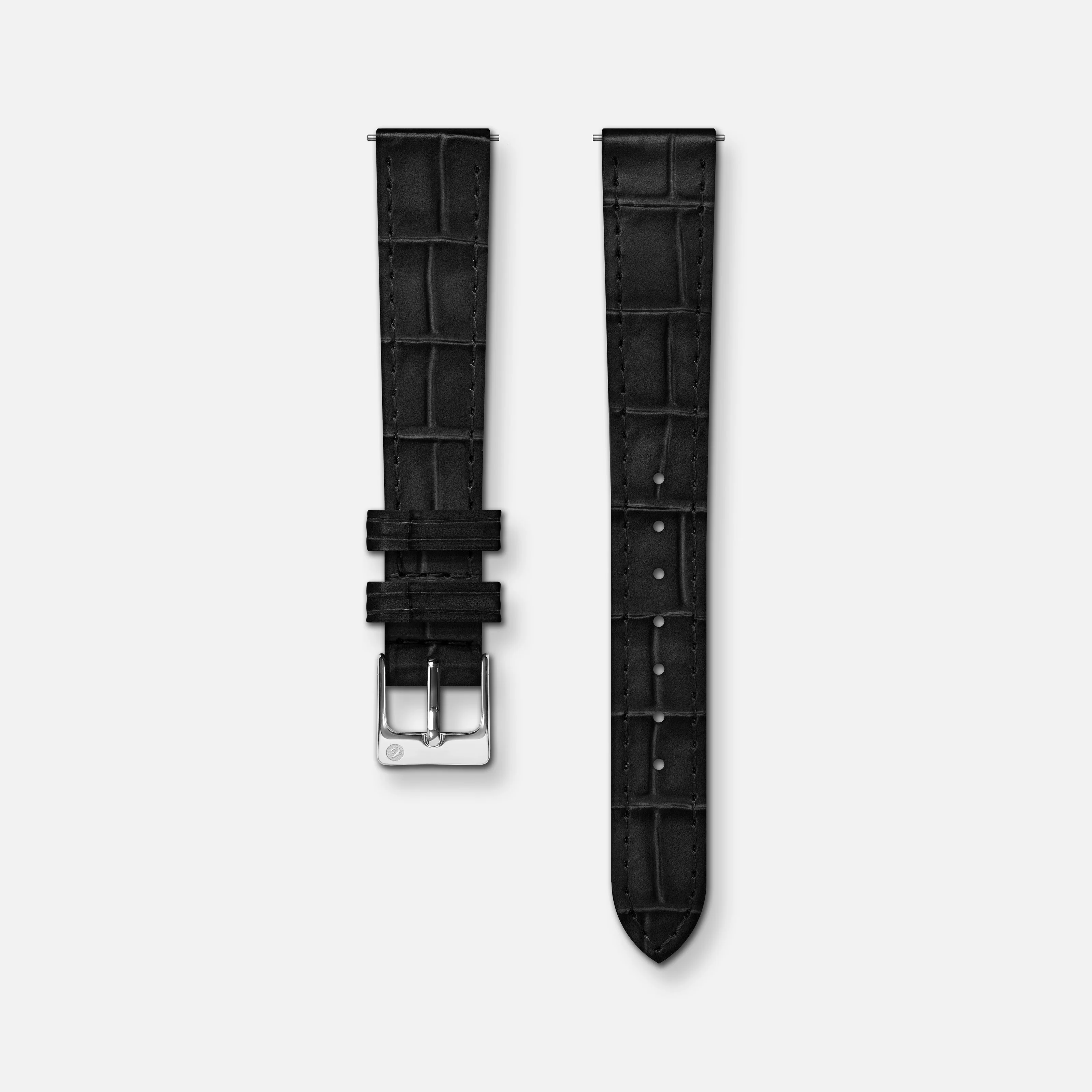 Bracelet cuir crocograin noir 14mm - Image 3