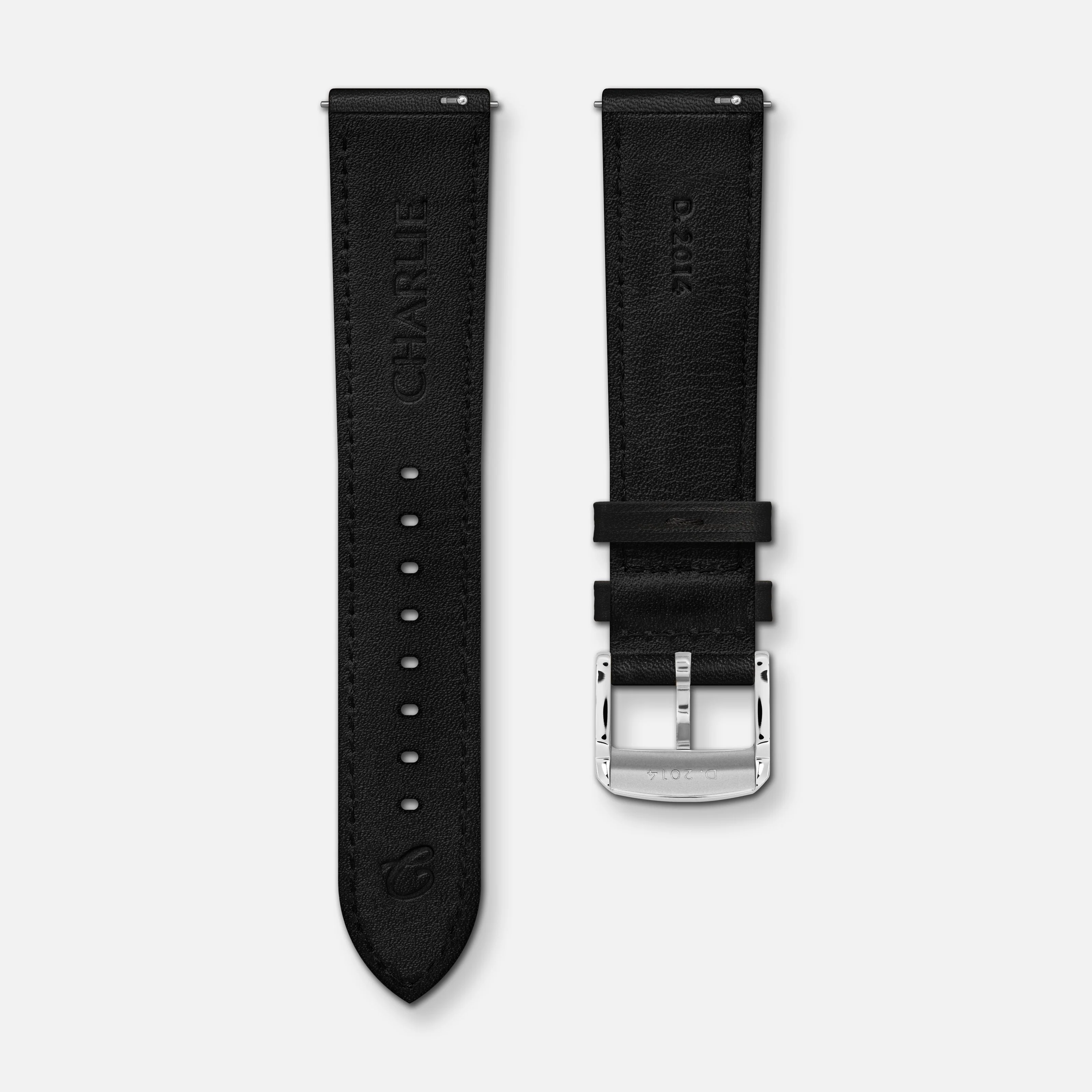 Bracelet cuir noir 20mm - Image 3