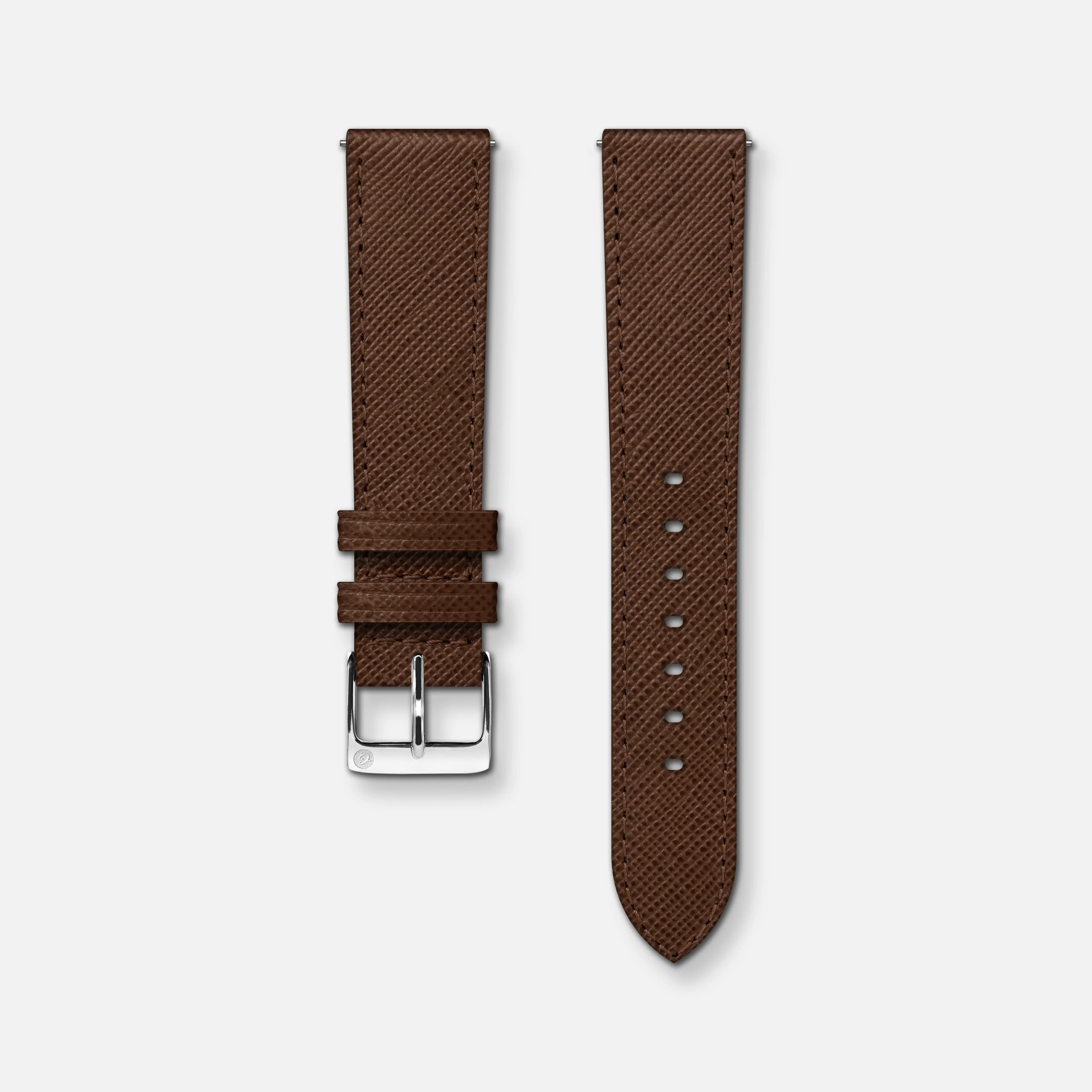 Bracelet cuir saffiano marron 18mm - Image 3